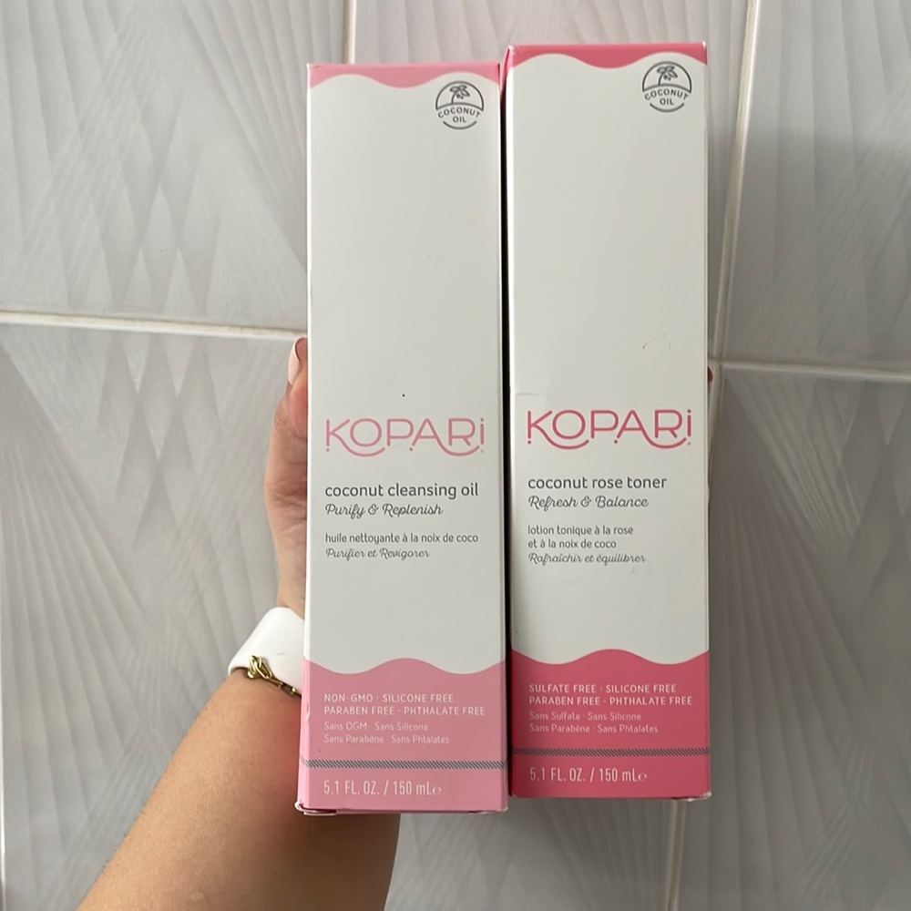 Kopari coconut rose toner and coconut cleansing oil (new)